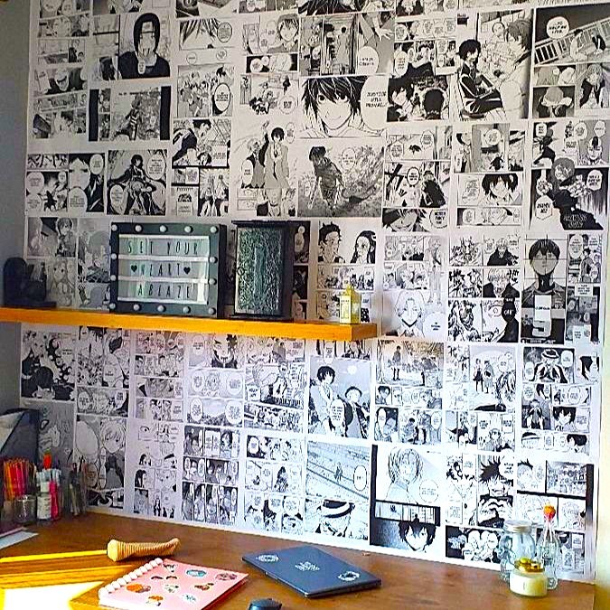 Manga Wall Papel de Parede Adesivo Wallpaper Autocolante Hidráulico Lambe Lambe Anime Quadrinhos