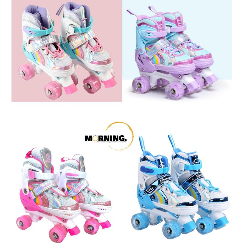 🔥【PROMOÇÃO RELÂMPAGO】Patins Inline Adulto e Infantil | Ajustável | Super Confortável | Rodas Antiderrapantes | Present