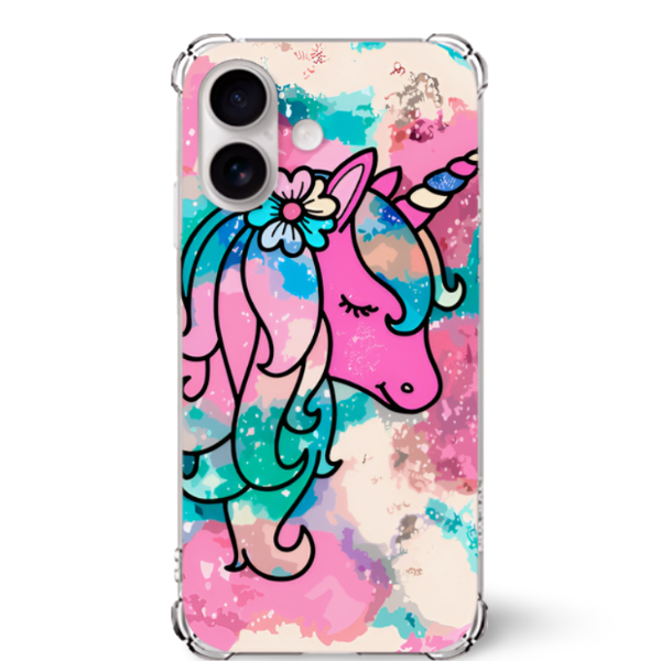 Capa para Case APPLE Iphone 16  Tpu desenhos Unicórnio místico com proteção de borda