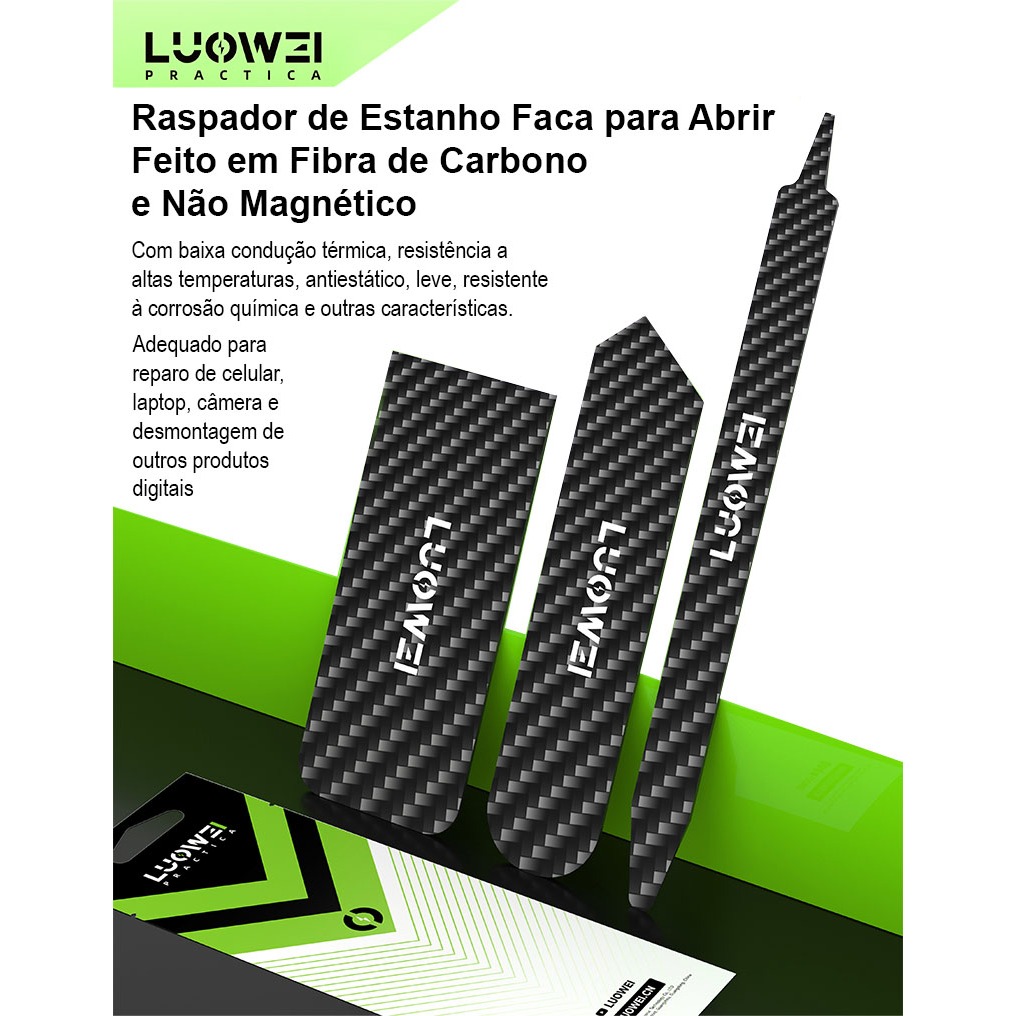 Raspador E Faca De Desmontagem Em Fibra De Carbono LUOWEI LW-T01/T02/T03 em Oferta na Shopee