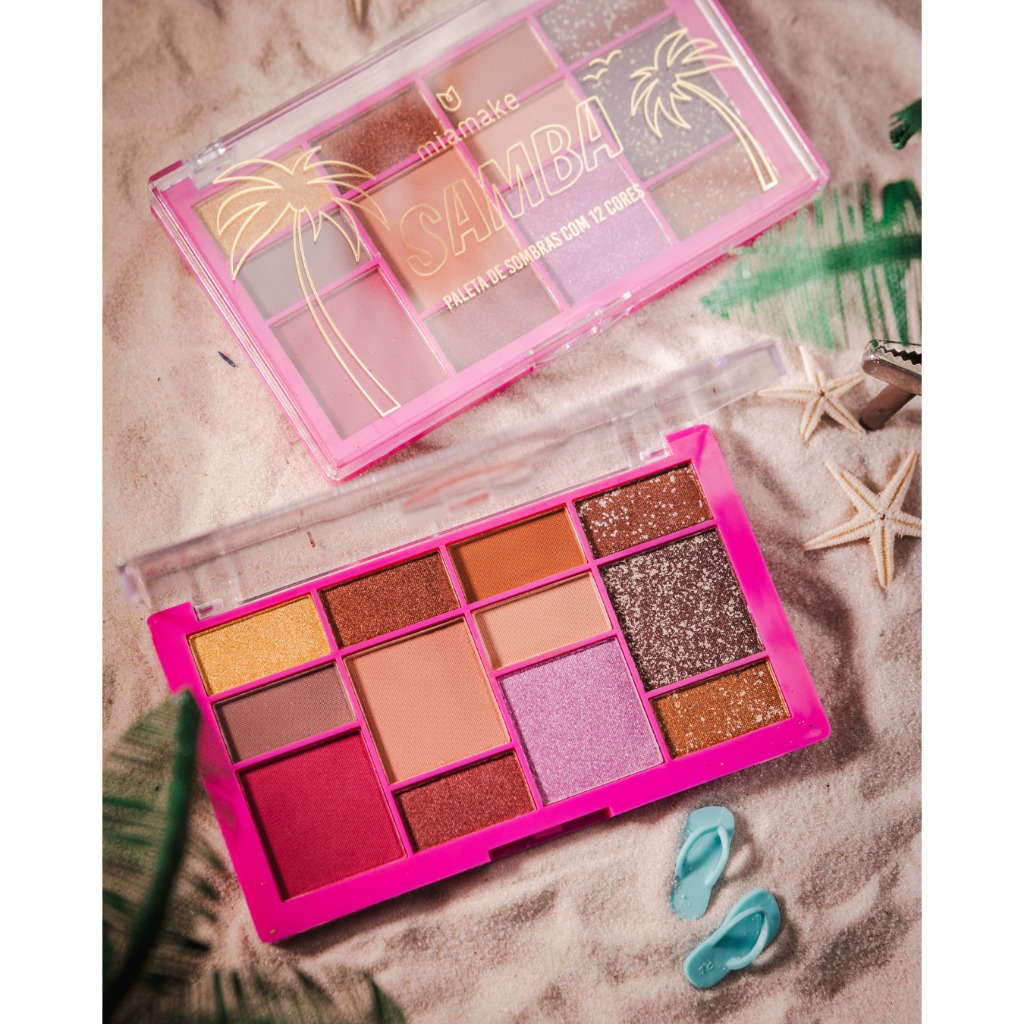 Estojo Paleta de Sombras Neon Bolt Bella Femme Cores Vibrante e Intensas com Espelho
