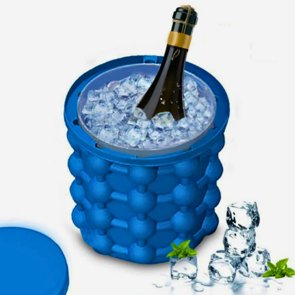 Balde Forma De Gelo Silicone Ice Magic Da Tv  Ice Genie Mini Balde Ice Magic Cube Compacto