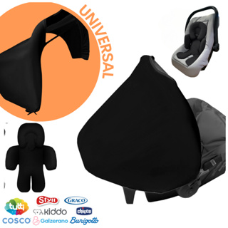 Kit passeio - Capota protetora solar e Apoio redutor ergonomico para Bebê Conforto - Diversas cores em Oferta na Shopee