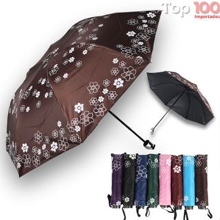 Sombrinha Pequena Cabe na Bolsa Estampa Floral com Blackout / SZJ-104 em Oferta na Shopee