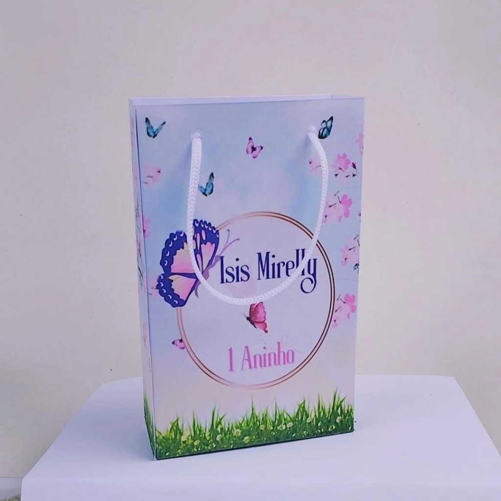 Kit Sacolinha Surpresa Festa Infantil Personalizado JARDIM DAS BORBOLETAS | Lembrancinhas | PEGUE E MONTE