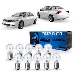 Kit 10 Lâmpadas Automotiva Halógenas P21W 1 Polo 12V Incolor