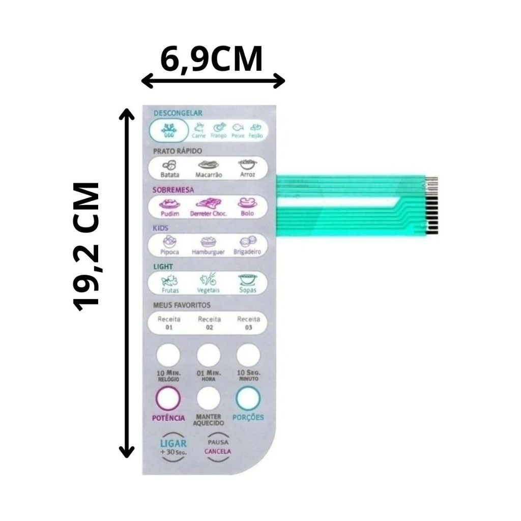Painel Membrana Teclado Microondas Electrolux Mef33 Mef 33 em Oferta na Shopee