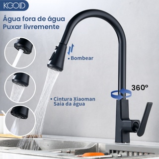 Torneira Cozinha Gourmet Monocomando Com Extensor Arejador Preta, Aço Escovado Ou Aço Inox em Oferta na Shopee