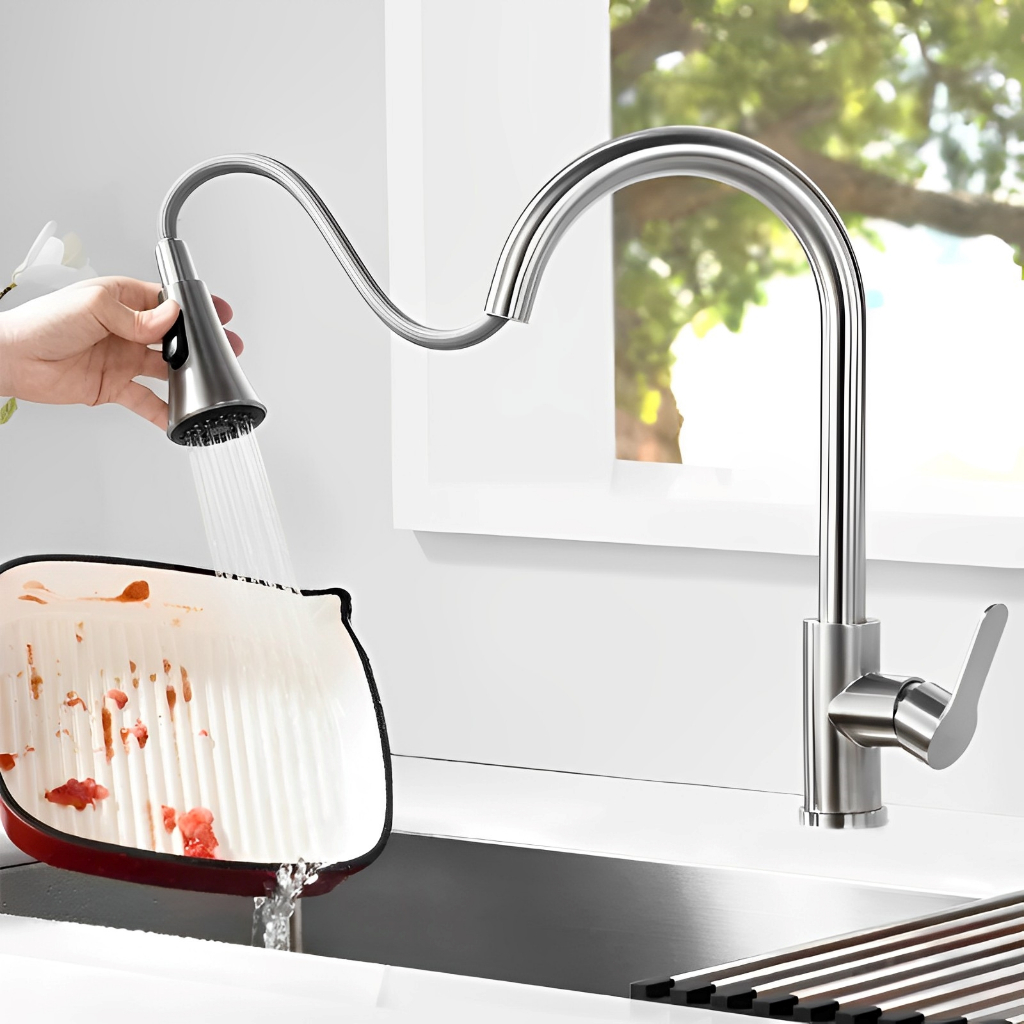 Torneira Gourmet Pia Cozinha Com Extensor Flexível Misturador Monocomando Pull Out Ducha Spray Arejador Articulado Inox em Oferta na Shopee