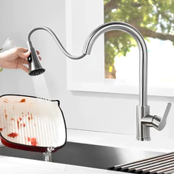 Torneira Gourmet Pia Cozinha Com Extensor Flexível Misturador Monocomando Pull Out Ducha Spray Arejador Articulado Inox