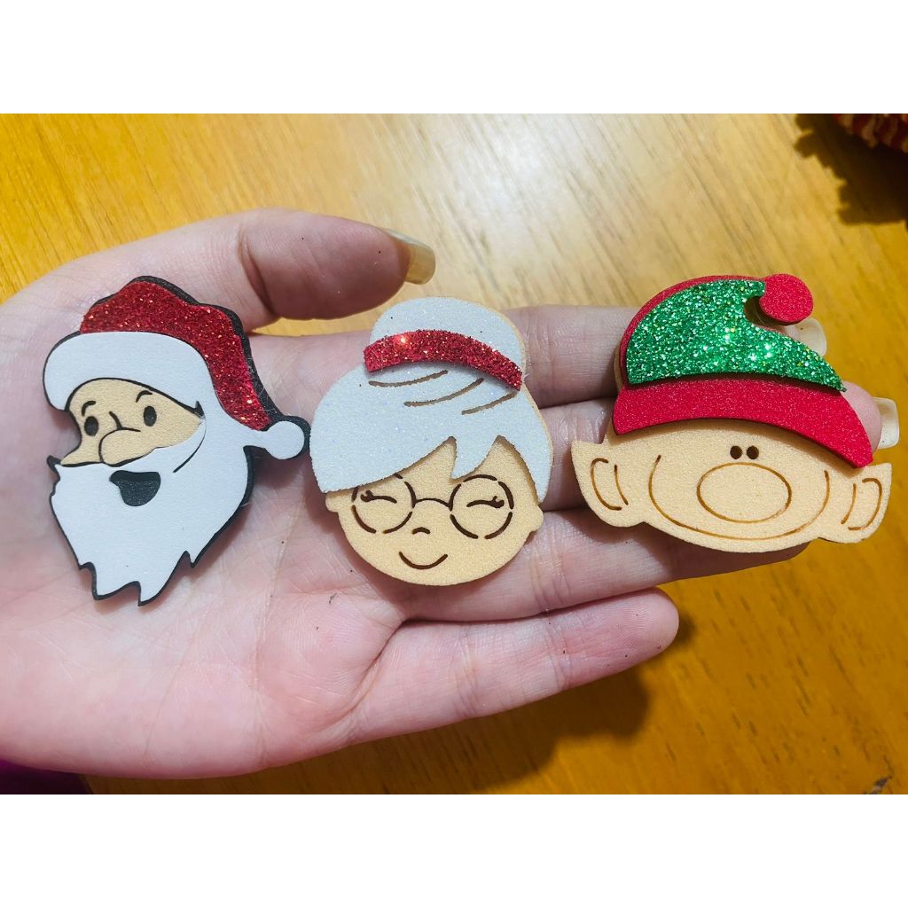 100 apliques em eva (Natal, Duende gnomo, papai noel e mamae noel)