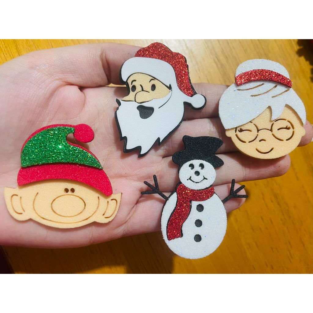 100 apliques em eva (Natal duende gnomo papai noel mamae noel boneco de neve)