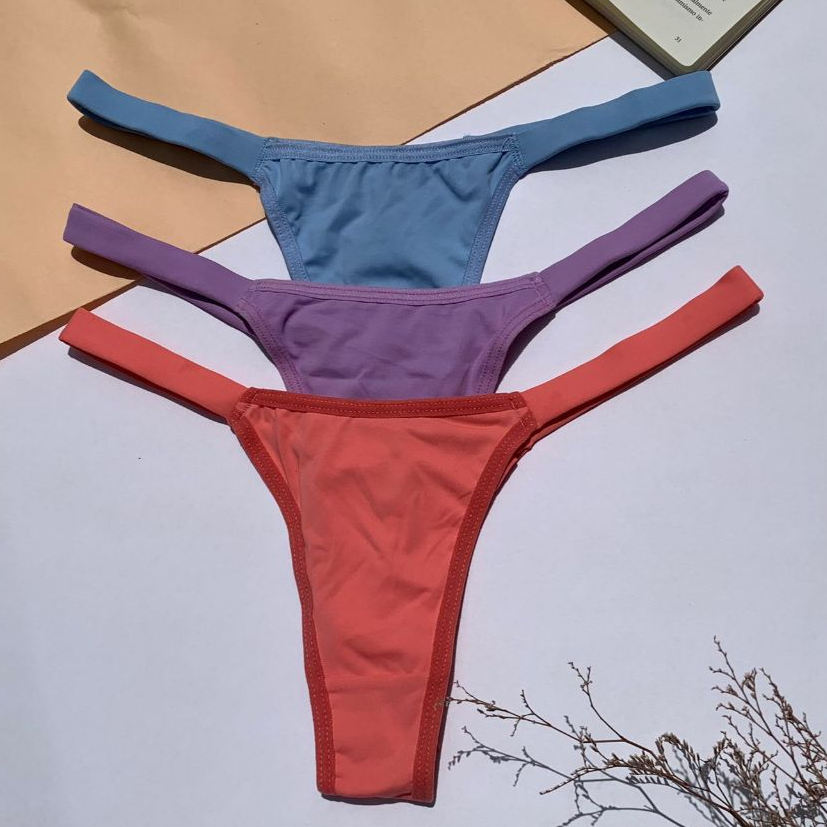 Kit 3 Calcinhas Fio Duplo Biquíni  Tirinha Poliamida Premium Tanga Intimates Lingerie Feminina Luxo