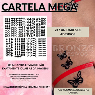 Mega cartela de tatuagem solar para bronzeamento natural. Bronzeamento natural em Oferta na Shopee