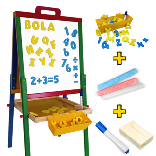 Lousa Quadro Escolar Portatil Magnetico com Caneta Giz e Vogais Educativo em Oferta na Shopee
