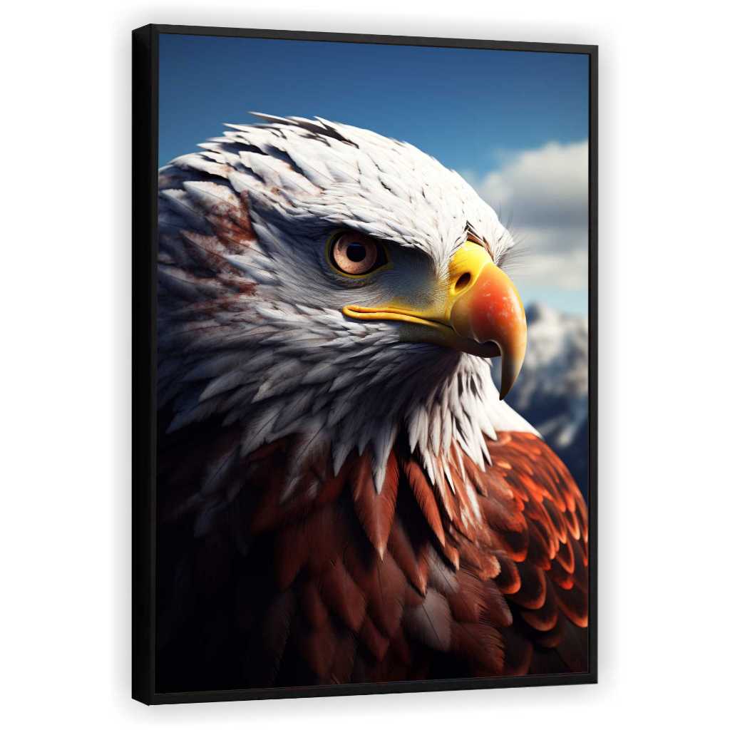 Quadro Luxo Águia Aves Animais Decorações Salas Quartos Tela Canvas Filete GG001