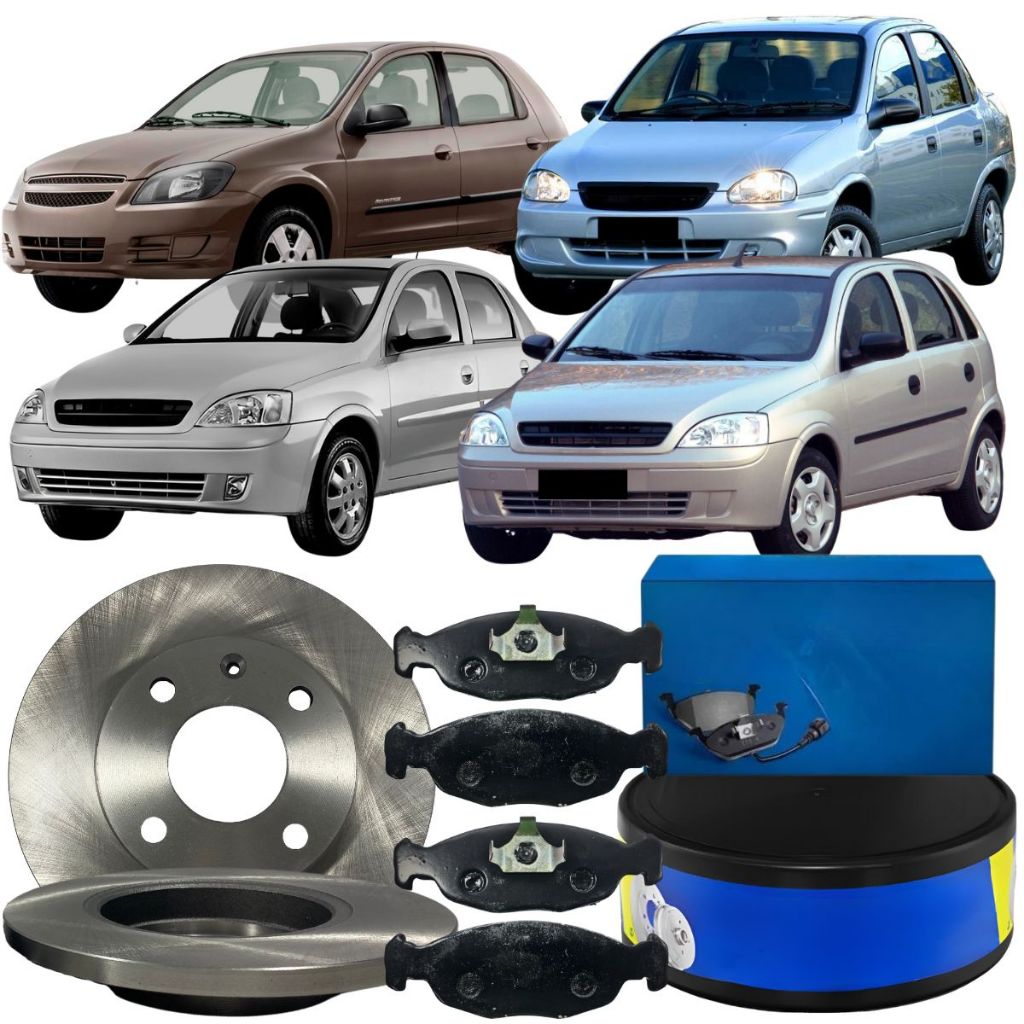 Kit Disco Freio Dianteiro Sólido Pastilha Classic Celta Corsa Sedan 1994 á 2015 Kit Disco Freio Dianteiro Sólido Pastilha Classic Celta Corsa Sedan 1994 á 2015