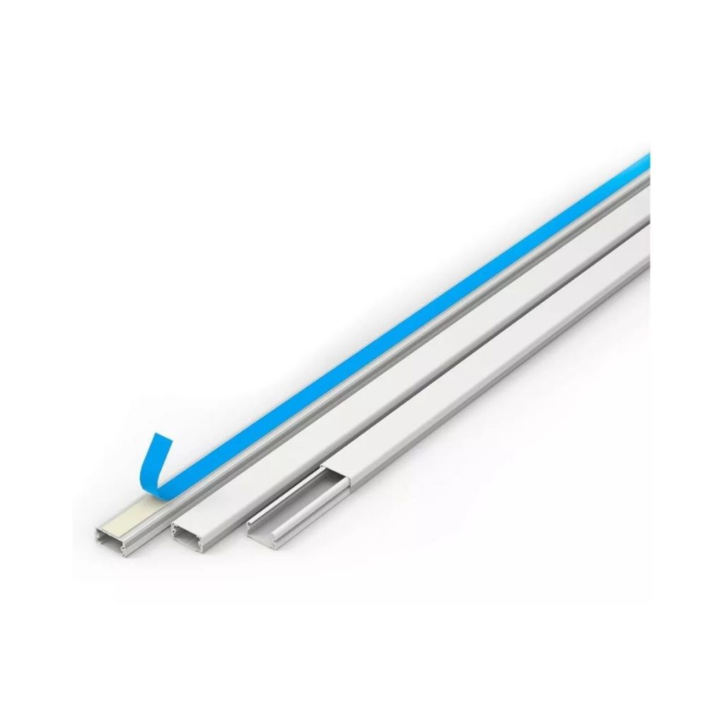 Kit 6 Canaletas Branca Pvc S/divisória 20x10 Esconde Fio 1m