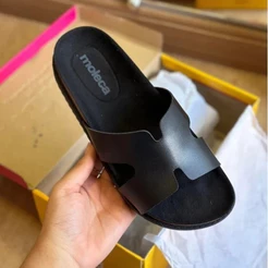 Papete Feminina Sandália Moleca Original 5500.100. Moda Bloguerinha Tira em H Preto