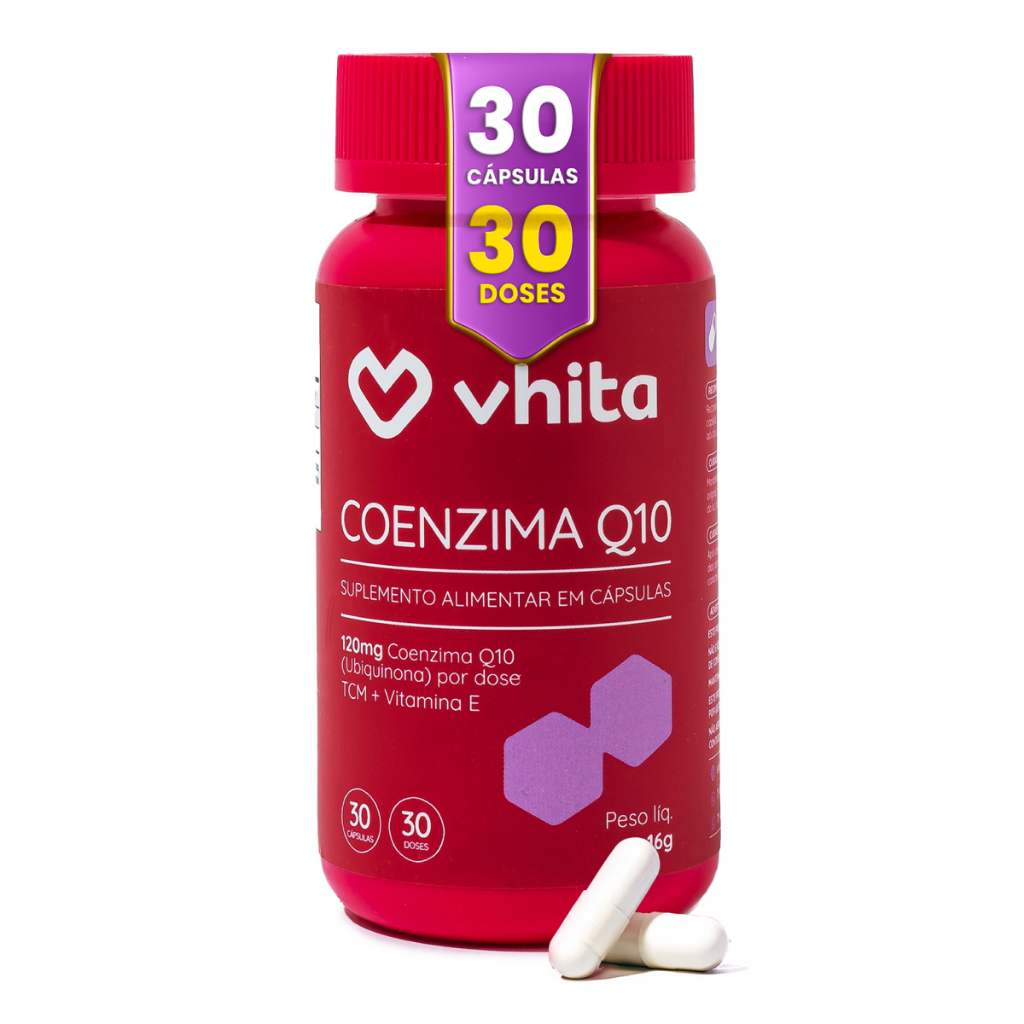 Coenzima Q10 Ubiquinona 120mg Com Vitamina E e TCM 30 cáps - Vhita