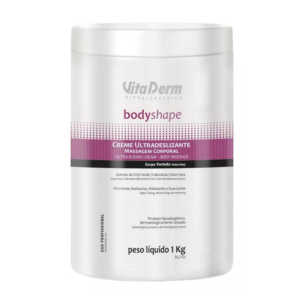 Creme Ultradeslizante Massagem Corporal Vita Derm Body 1kg