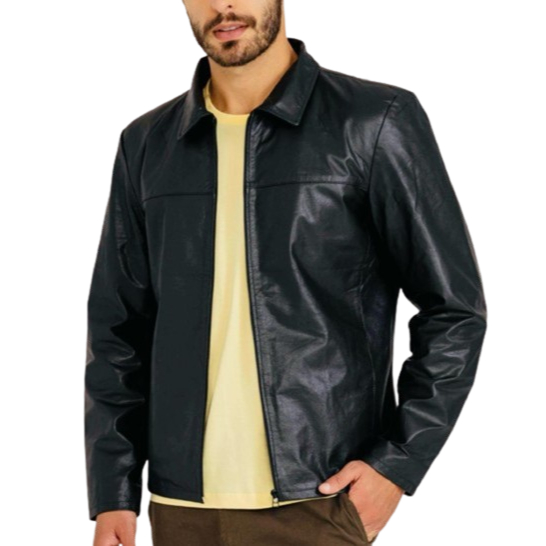 Jaqueta de Couro Bovino 100% Legítimo Clássica Básica Casual