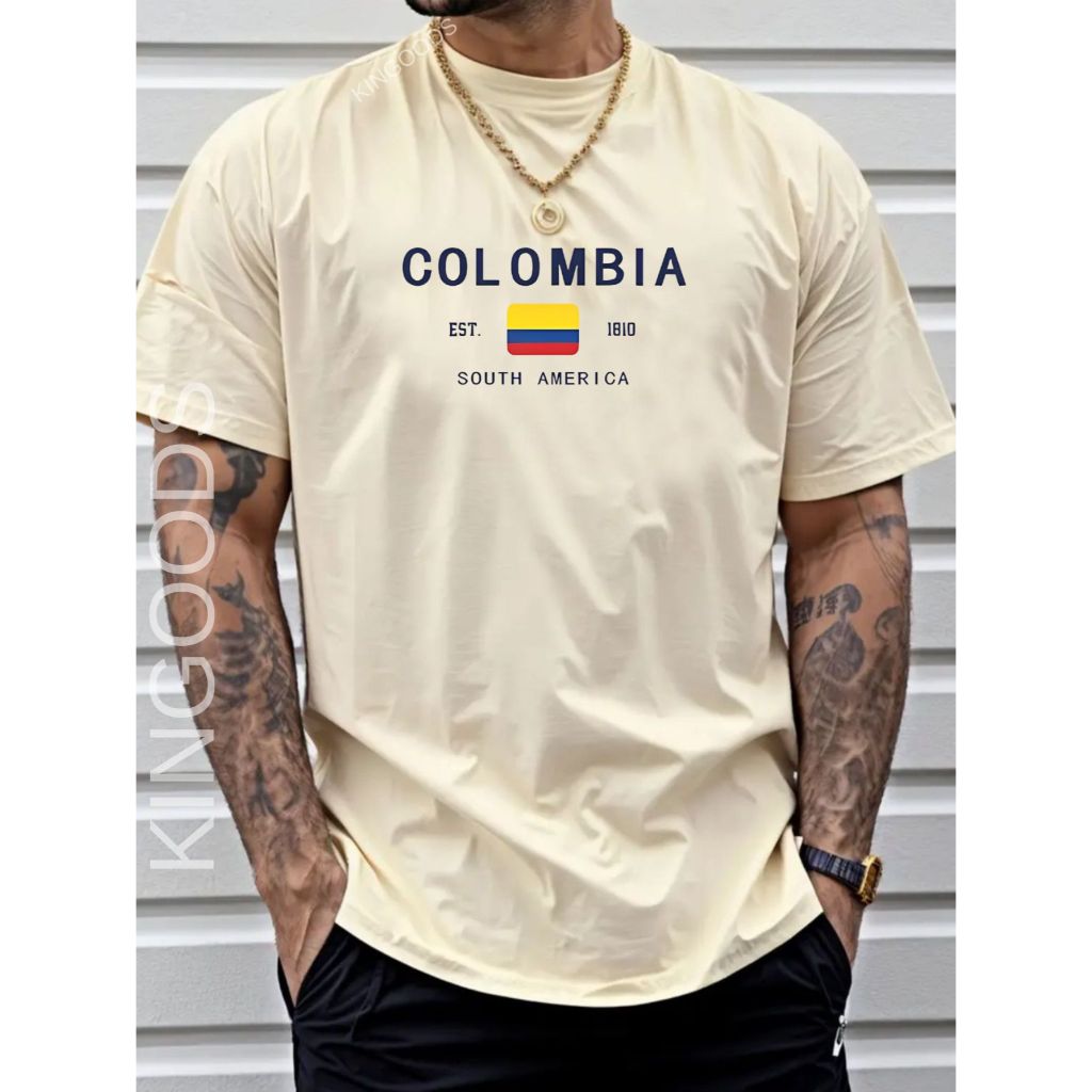Camiseta Masculina COLOMBIA Camisa 100% algodão