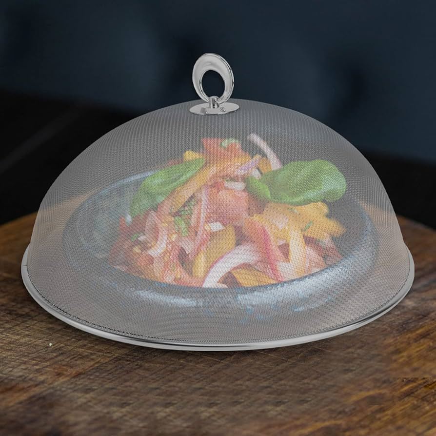 Tela Cobre Cupola Protetora De Alimentos Em Aço Inox 30cm