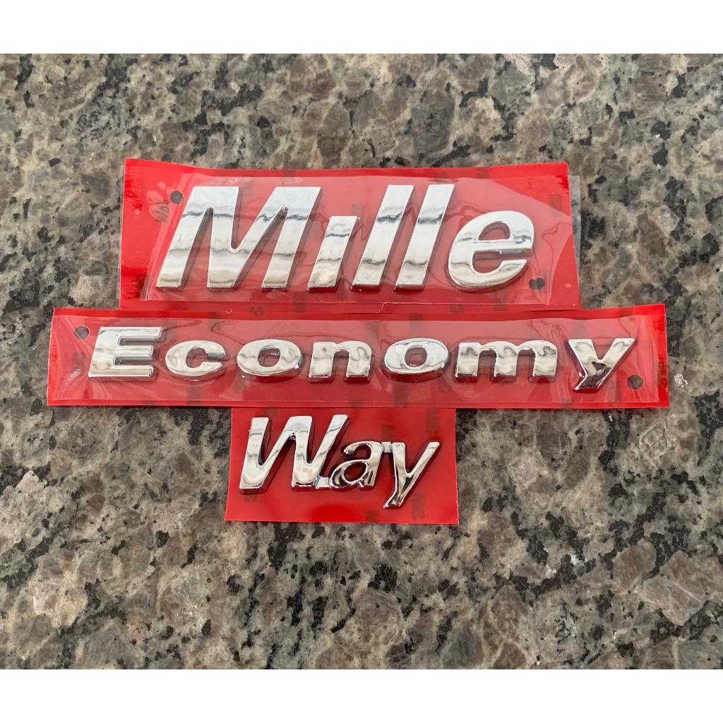 Emblema Letreiro Mille Economy Way Ano 2004 Acima Peça Cromada Fita 3m