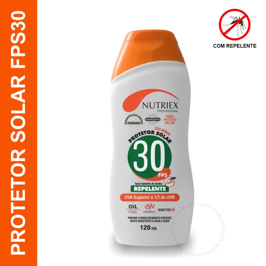Protetor Solar FPS 30 Profissional Nutriex 120ml Com Repelente