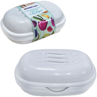 saboneteira de pia de plástico oval tulipa branca ou preta com tampa em Oferta na Shopee