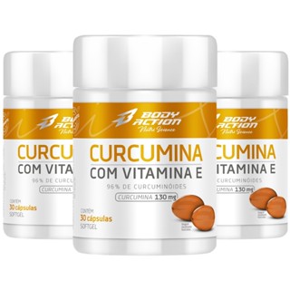 Kit 3x Cúrcuma Com Vitamina E - 30 Caps - 3 Meses Bodyaction