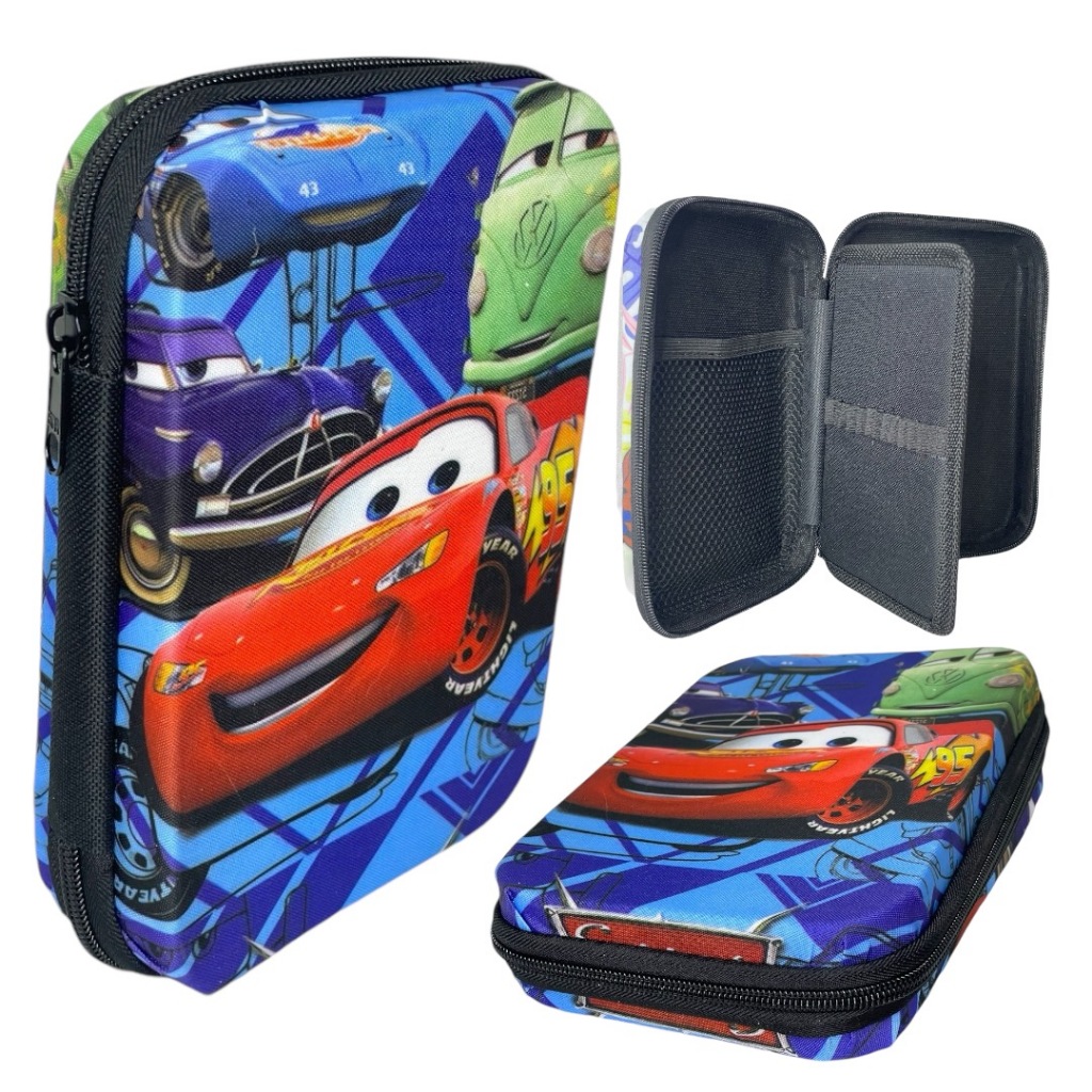 ESTOJO BOX 100 PENS CARROS MCQUEEN ORGANIZADOR PORTA LAPIS INFANTIL MENINO