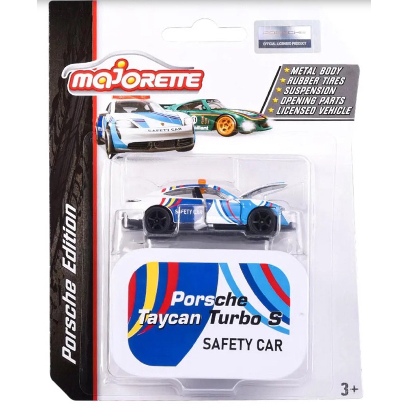 Miniatura Majorette Deluxe Porsche Taycan Turbo S Safety Car 1/64 Metal
