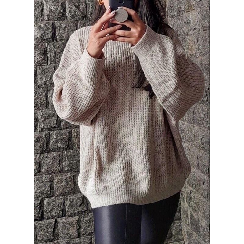 Blusa De Frio Feminina Em Tricot Mousse Oversized