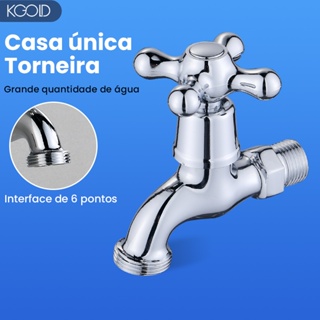 torneira de tanque Para Jardim,Para Maquina lavar Parede ABS Cromado em Oferta na Shopee