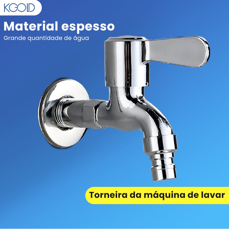 Torneira Jardim/Tanque Maquina Lavar Parede Abs Cromado em Oferta na Shopee