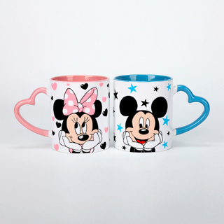 Caneca Minnie Mickey Da Disney Alça Em Formato De Coração Personalizada em Oferta na Shopee