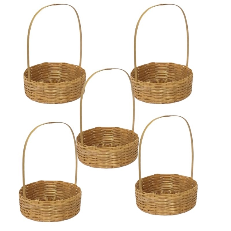 Kit 5 Cestinhas 20cm Cesta Fraldeira Presentes Mimos Exclusivos