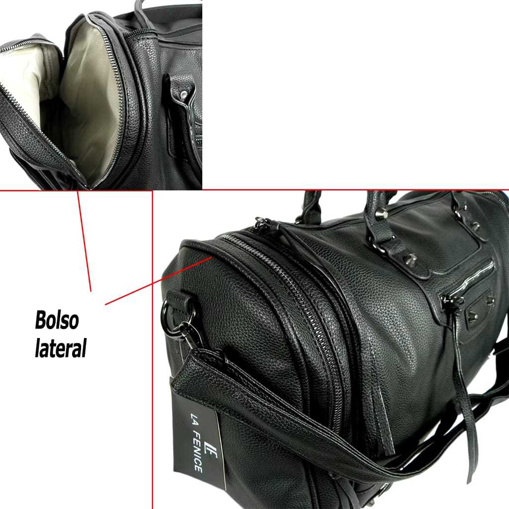 mala de mão, viagem fechamento zíper, 2 bolsos laterais, boldo interno