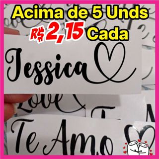 Adesivo Vinil personalizado Com Coração Impermeável para taças, Potes de Plástico , copos, Garrafas Térmicas em Oferta na Shopee