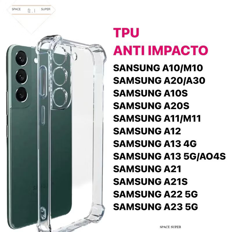 Capa Capinha SAMSUNG Transparente TPU Anti Impacto Para Galaxy A10/M10/A20/A30/A20S/A12/A13 4G/A13 5G/A21/A22 5G/A23