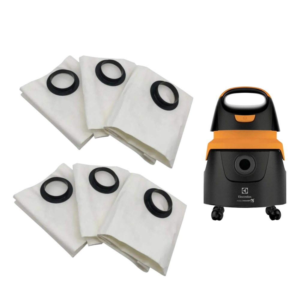 Kit 06 Sacos P/Aspirador De Pó Descartável Electrolux AQP20 Refil Compatível bocal de encaixe 45 mm
