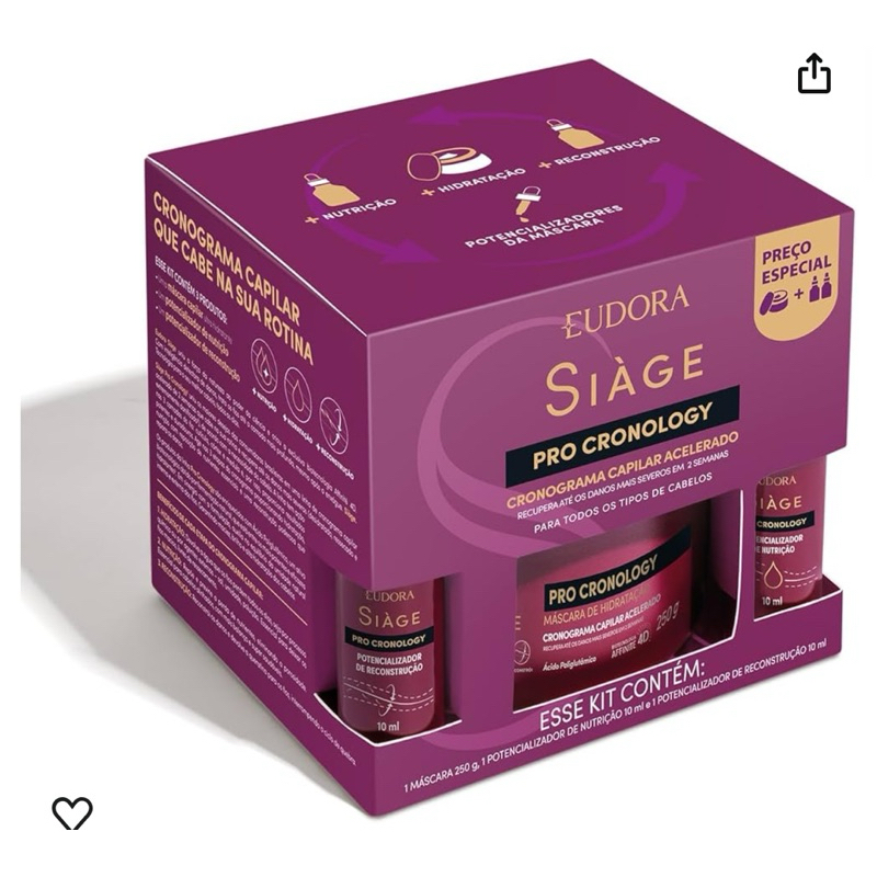 Kit Cronograma Capilar Acelerado Eudora Siàge Pro Cronology - Promoção !