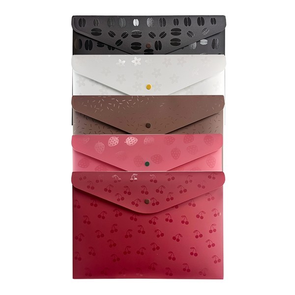 PASTA PLÁSTICA ENVELOPE COM BOTÃO A4 AROMAS DELLO - UNIDADE em Oferta na Shopee