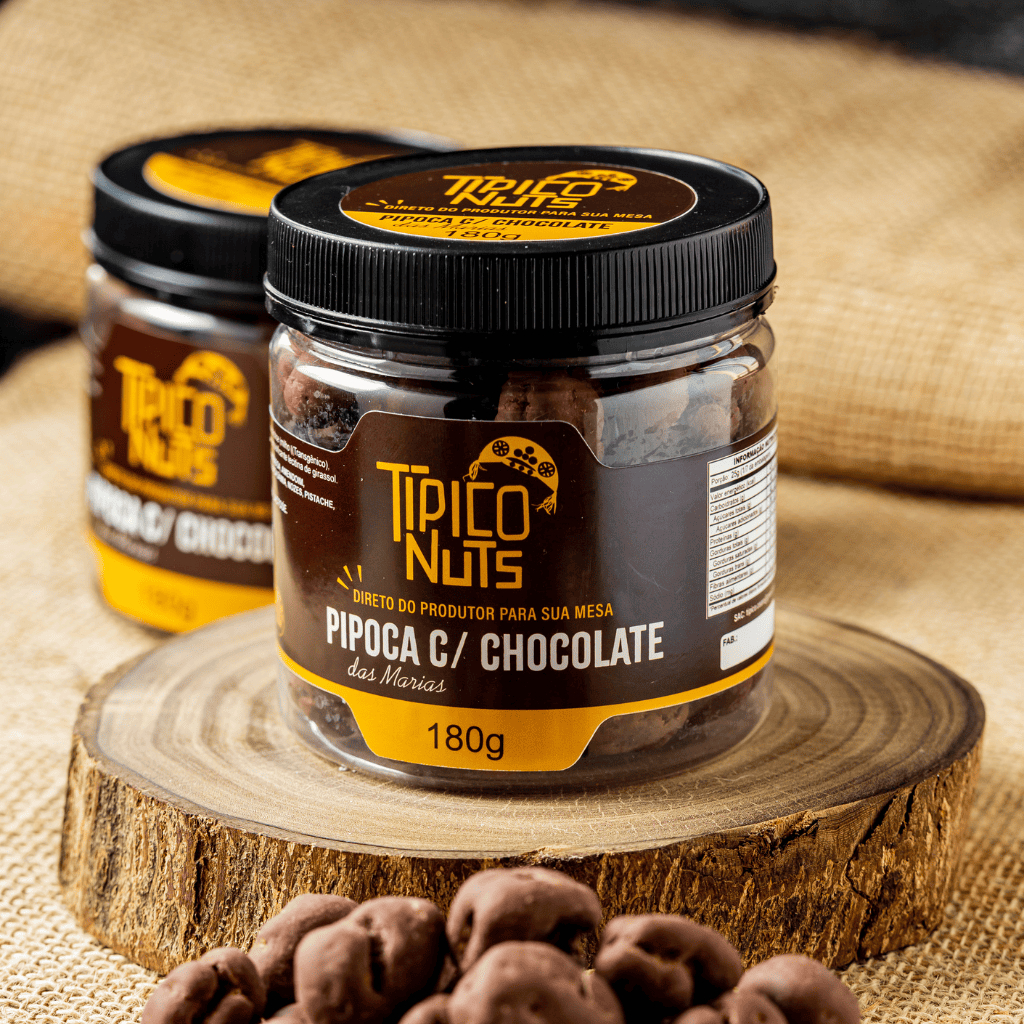Pipoca das Marias - Pipoca Drageada com Chocolate ao Leite - Premium
