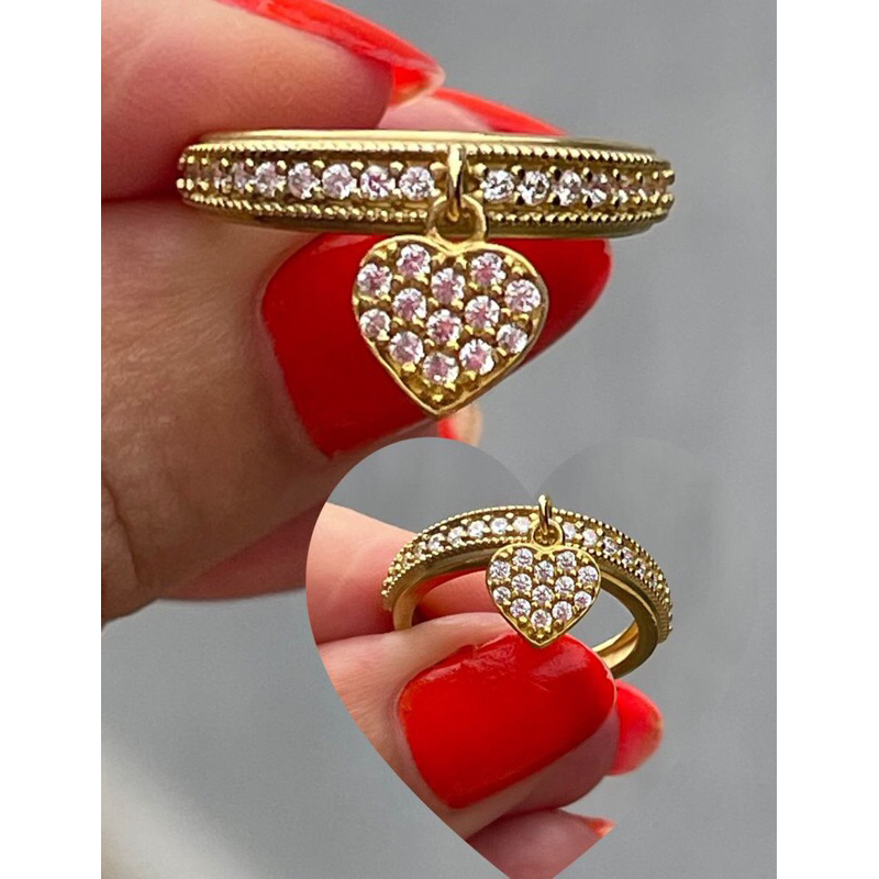 Anel coração pendurado de moeda antiga cod:0002 em Oferta na Shopee