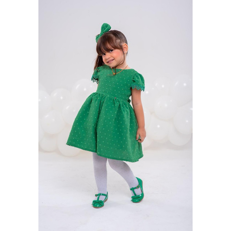 Vestido Infantil Juvenil Natal 1 a 16 anos | Vestido Verde Vermelho Festa Luxo | Salope com Blusa