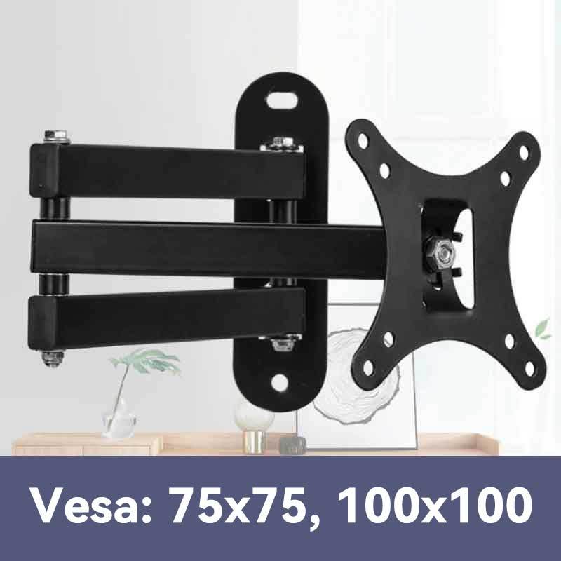 Suporte Tv Tri Articulado Lcd Led Plasma 10 A 26 Pol Para Parede VESA 75x75mm/100x100mm