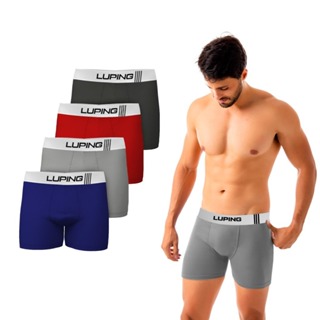 Kit 5 Cuecas Masculina Forro 100% Algodão Adulto Boxer Com Elástico Lisas Varias Cores Confortável em Oferta na Shopee